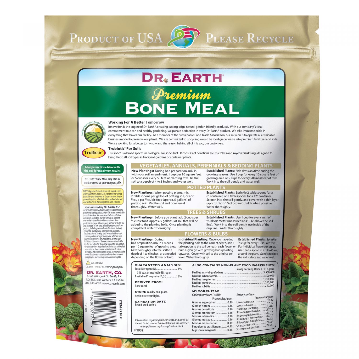 Bone Meal / Dr. Earth nutrient info GrowDiaries
